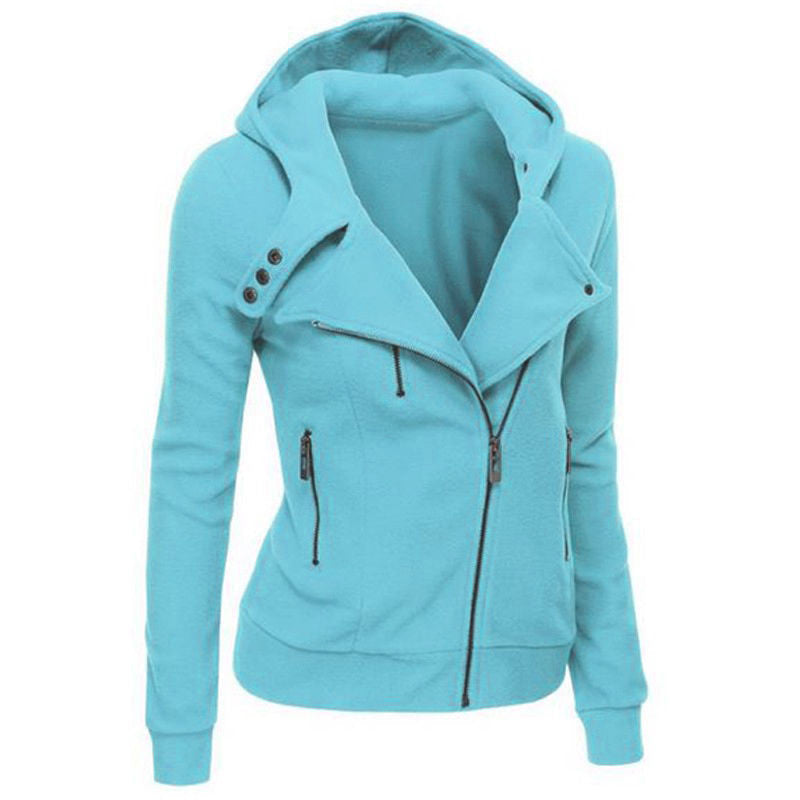 women Sweatshirts Solid Color Hooded Jacket Long Sleeve Women's Hoodie Zipper Fall women Coat