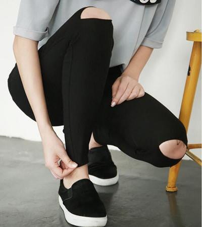 Women Jeans Skinny Pencil Hole Pants Ripped Denim skinny sexy Bottom Female Slim Trousers Summer leggins Cotton High Elastic
