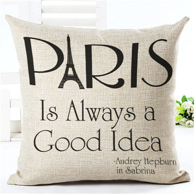Online discount shop Australia - Love Letter Printed Linen Cotton Square 45x45cm European Home Decor Houseware Bed Cushion Throw Pillow Cushion