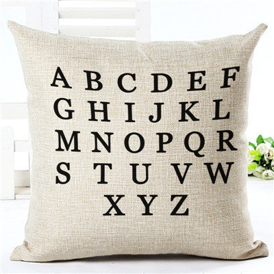 Online discount shop Australia - Love Letter Printed Linen Cotton Square 45x45cm European Home Decor Houseware Bed Cushion Throw Pillow Cushion