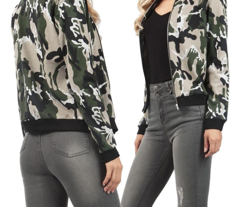 Women Basic Coats Casual Slim Zippers Print Bomber Jacket Street Fashion Outfit Female Jackets