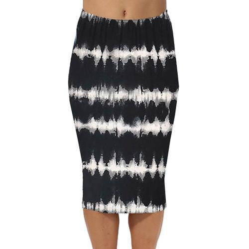 Vintage Fashion Printed Pencil Skirt Midi Women Knee-Length Elastic High Waist Ladies Pattern Skirts