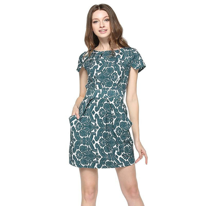 Women Dresses Retro Vintage Party Dress Large Size Vestido Short Sleeve O-Neck Zipper Elegant Dress Plus Size ED46