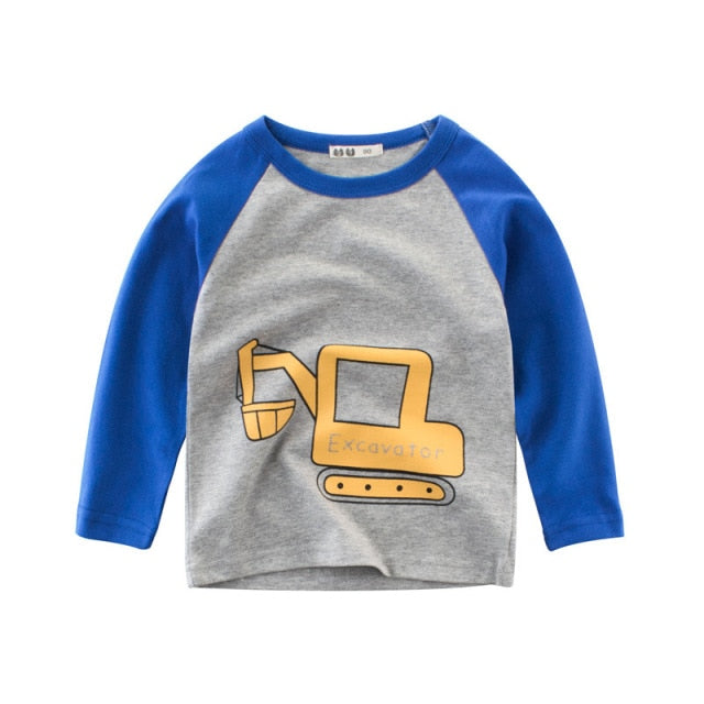 Children Girls Boys a Boy Shirt Child Kid's Dinosaur Kid Cotton Cartoon Tops Clothing Clothes