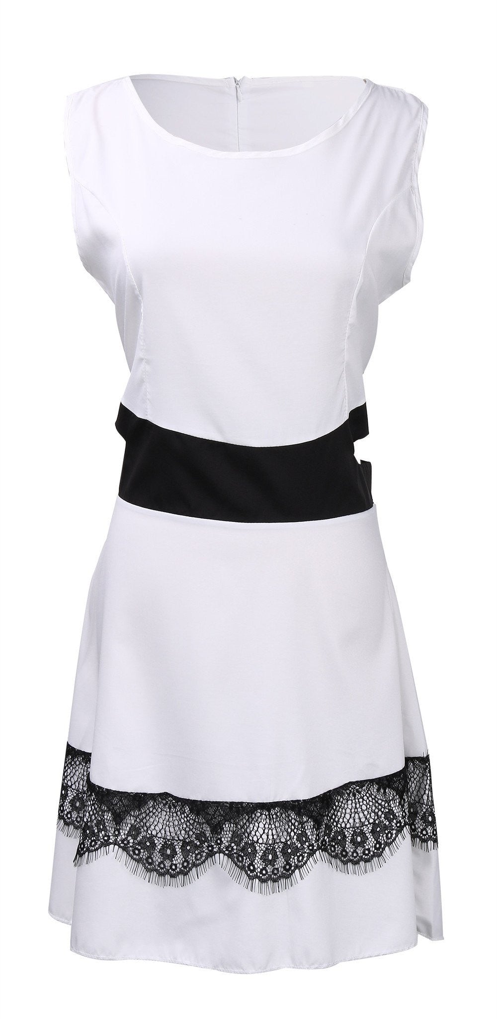 Women Bandage Bodycon Dress Sleeveless Hollow Out Lace Party Evening Club wear Short Mini Dress 6-14