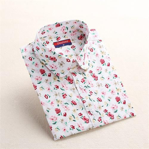 Vintage Top Floral Shirts Women Cotton Linen Blouses Elegant Ladies Tops Long Sleeve Shirt Casual Women Clothing