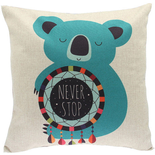 Online discount shop Australia - Animal Cushion Cover Hedgehog Fox Cotton Linen Chair Seat Decorative Pillow Cover 45x45cm Pillowcase Home Living Textile