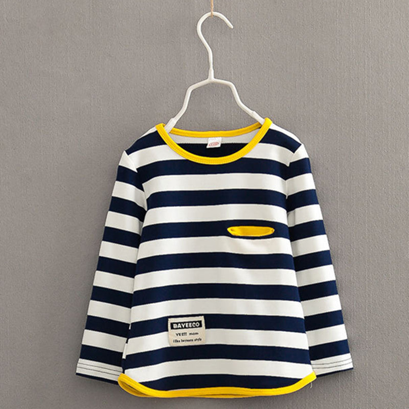Online discount shop Australia - Long sleeve t-shirt for girls stripe boys shirts children tops children's sweatshirts baby clothing tees