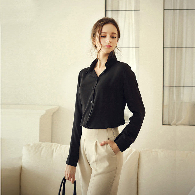 Chiffon Casual Blouse Dress Shirts Tops Clothing Lady Beauty Sleeve High