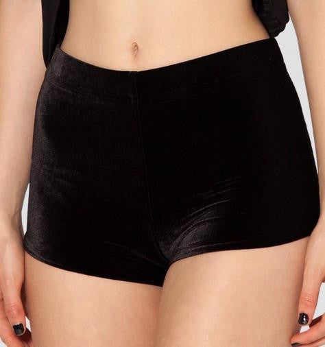 Velvet Black Bummers High Waist Women Shorts Velvet Fashion shorts