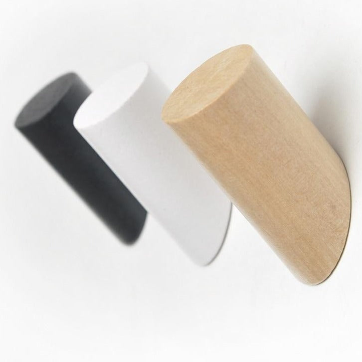 Natural Wood Clothes Hanger Wall Mounted Coat Hook Decorative Key Holder Hat Scarf Handbag Storage Hanger Bathroom Rack