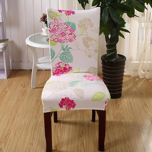 Stretch Short Removable Dining Chair Cover Room Stool Printing For Home Decor Folding Slipcovers Flat Chair Cover