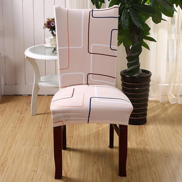 Stretch Short Removable Dining Chair Cover Room Stool Printing For Home Decor Folding Slipcovers Flat Chair Cover