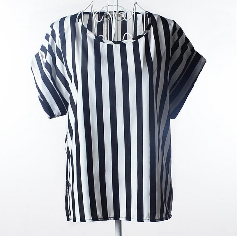 Large size women printing blouse bird bat shirt short-sleeved style