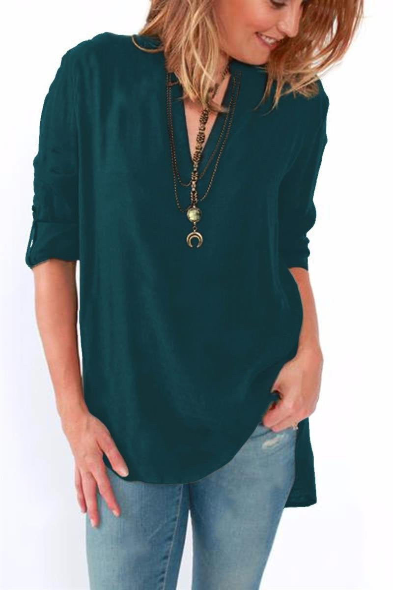 Women Crop Top Tee Shirt Clothes Women Plus Size Clothing shirt Vintage Long Sleeve S-3XL LJ5189U