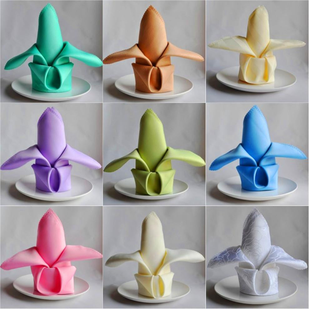 Wedding Table Napkins Knitted Table Napkin Linen Polyester Handkerchief Cloth Diner Wedding Decoration Party Xmas Event V30