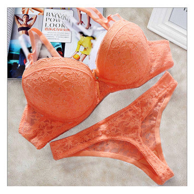 Bra Women's Push Up bra Brief Sets Lace Bras Black White Red Brown Lingerie Set