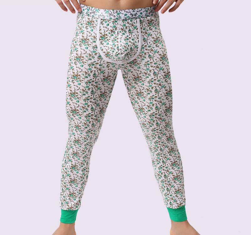 Warm Men Long Johns Cotton Printed Thermal Underwear Men Thermo Underwear Long Johns Underpants qk04