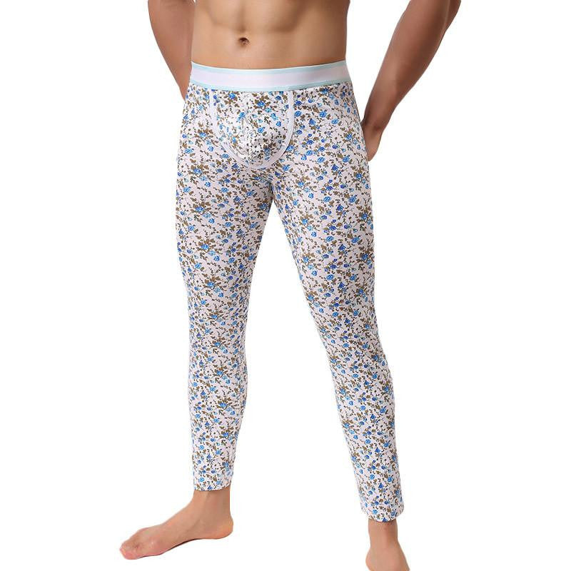 Warm Men Long Johns Cotton Printed Thermal Underwear Men Thermo Underwear Long Johns Underpants qk04