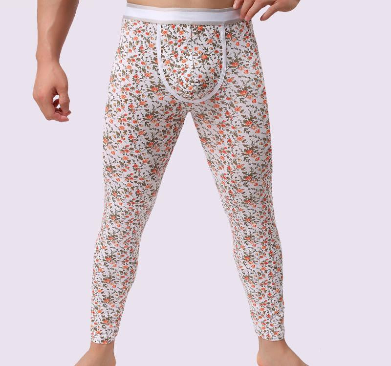 Warm Men Long Johns Cotton Printed Thermal Underwear Men Thermo Underwear Long Johns Underpants qk04