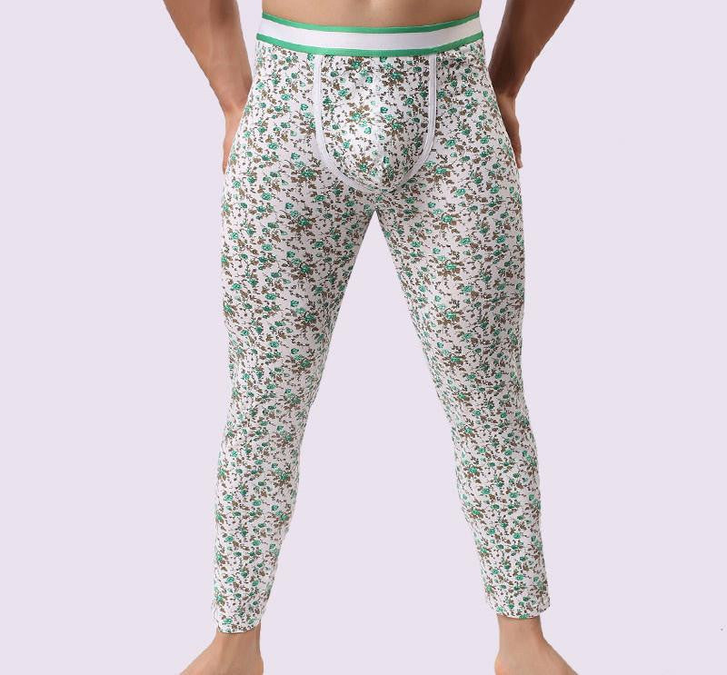 Warm Men Long Johns Cotton Printed Thermal Underwear Men Thermo Underwear Long Johns Underpants qk04