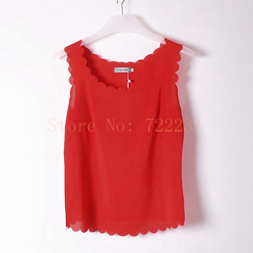 Online discount shop Australia - Fashion wave Neck Plus Size Chiffon Shirt For Women'S Blouse Tops Office Shirts Blouses Clothes