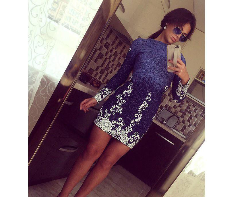 Style Bodycon Dresses Vintage Ladies Fitness Floral Print Long Sleeve O Neck Dress Party Vestidoes