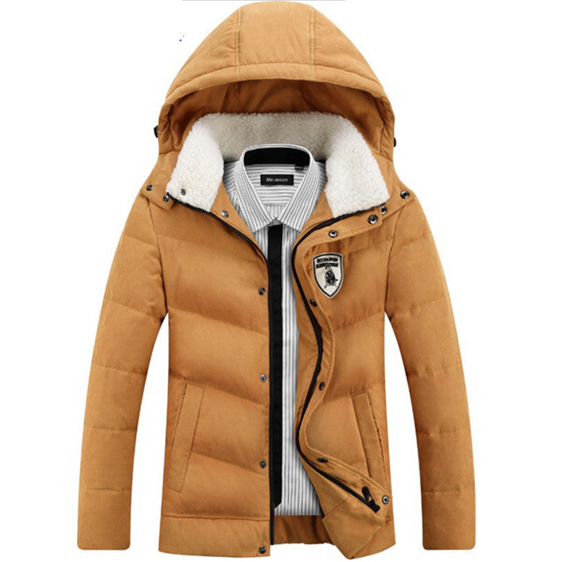 Online discount shop Australia - Men's White Duck Down Jacket Casual Solid Turn-dwon Collar Parka Jacket Men Fashion Overcoat Outerwear