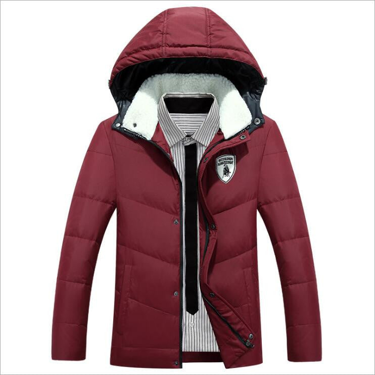 Online discount shop Australia - Men's White Duck Down Jacket Casual Solid Turn-dwon Collar Parka Jacket Men Fashion Overcoat Outerwear