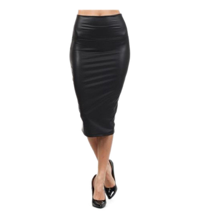 Online discount shop Australia - High waist Leather Skirt M LXL Black red sexy Pencil skirts middle long Casual mermaid skirt party bar club travel