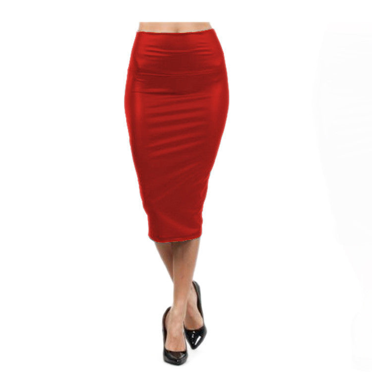Online discount shop Australia - High waist Leather Skirt M LXL Black red sexy Pencil skirts middle long Casual mermaid skirt party bar club travel