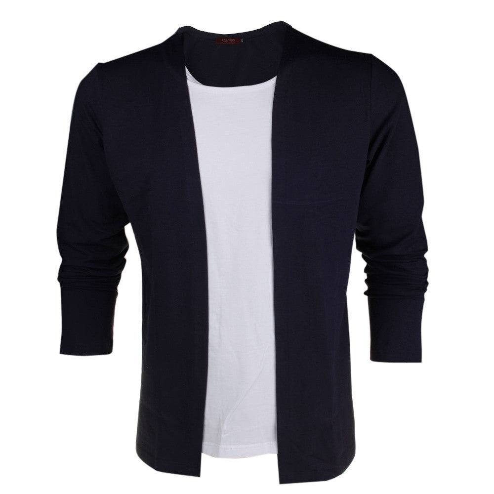 Online discount shop Australia - Men's Long Sleeve T Shirts False Two Pieces Patchwork Contrast Color Casual Slim Style Cotton Men Tops Tees