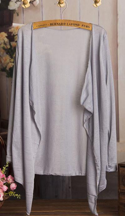 Women Cardigan Thin Female Blouse Teenage Girl Sunscreen Clothing Yellow Pink Gray Blue White Short Tops