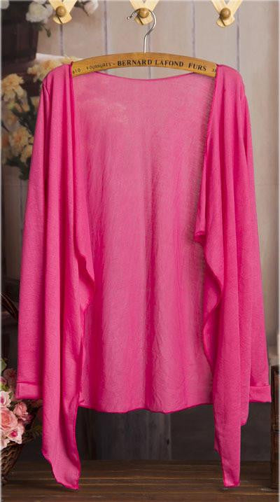 Women Cardigan Thin Female Blouse Teenage Girl Sunscreen Clothing Yellow Pink Gray Blue White Short Tops