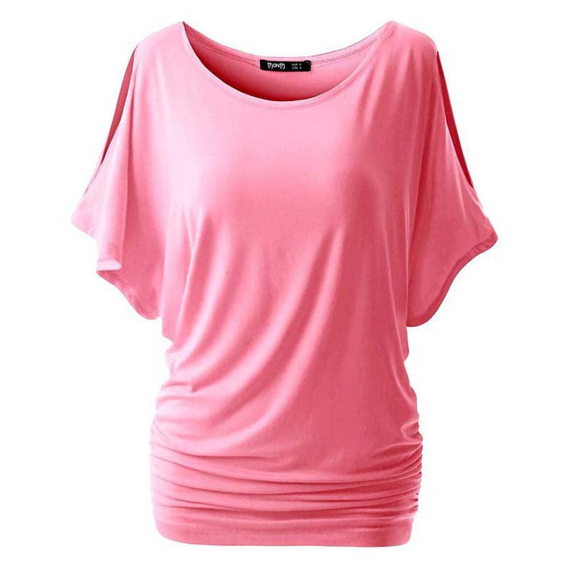 Online discount shop Australia - American Apparel Casual Women Loose Bat Sleeve Short Black/White T-shirt Casual Slim Tops Plus Size