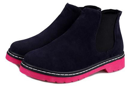 Suede Leather Ankle Boots Flat Heels 9 Candy Colors Oxford Shoes Woman Casual