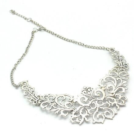 est Jewelry For Women Gift 3 Colors Hollow Flower Alloy Vintage Gold Plated Short Choker Statement Necklaces & Pendants