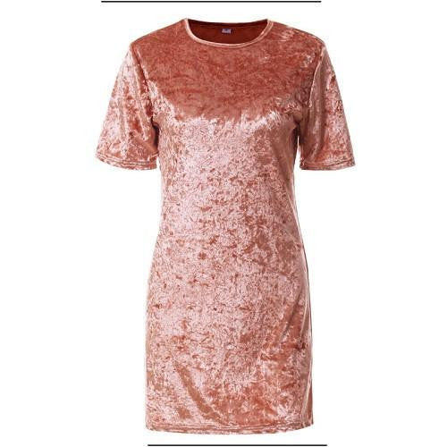 velvet dress women short sleeve warm spring autumn dress fashion women casual dress