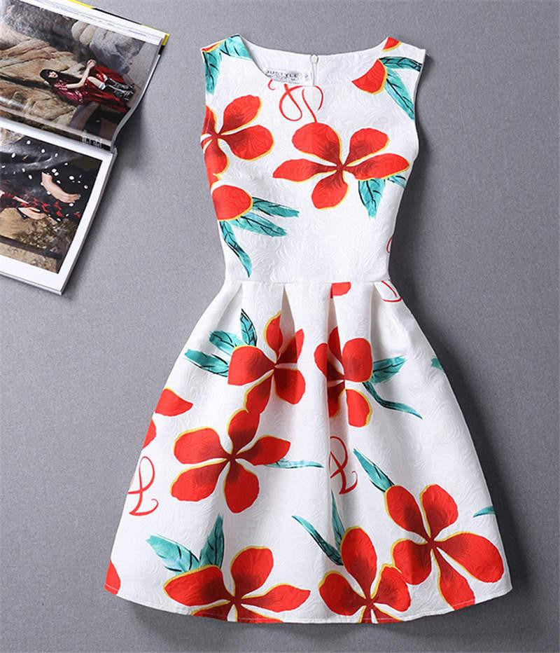 Women Summer Dress Vintage Jacquard Printed Party Ladies Bodycon Clothing Mini Dresses PDRSB2