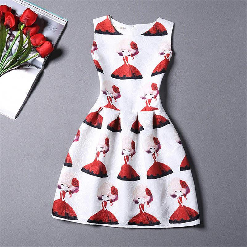 Women Summer A-line Dress Vintage Printed Sleeveless Party Vestido De Festa Female Clothing Jacquard Dresses SXDRS96