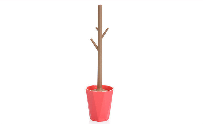 Online discount shop Australia - Branch Design PP PS Toilet Brush with Funny Base Household Cleaning Tool Strong Detersive Power Durable Type and Ornamental