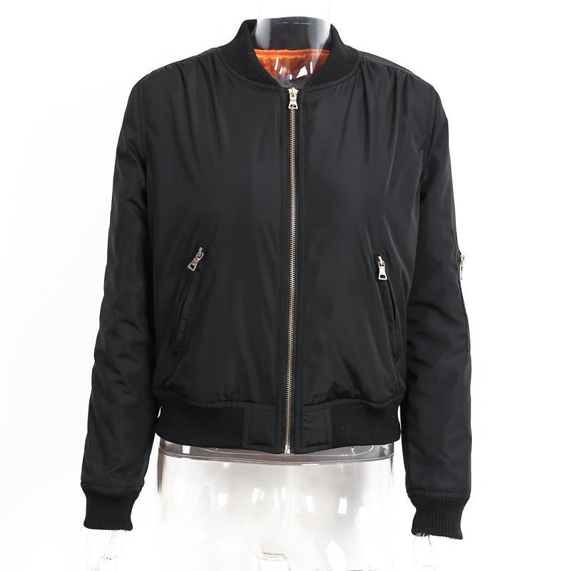 Online discount shop Australia - BerryGo  parkas Army Green bomber jacket Women coat cool basic down jacket zipper chaquetas biker outwear