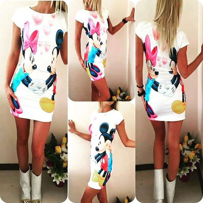 Online discount shop Australia - Love Heart Print Slim Pencil Dresses Party Plus Size Women Clothing Casual Bandage Bodycon Summer Dress Robe