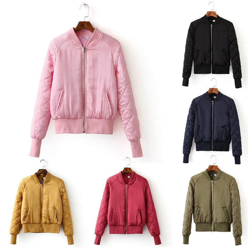 Online discount shop Australia - Fashion  Warm Biker Bomber Jacket Women Quilted Zipper Casual Slim Padded Outwear Motorcycle Coat Plus Size S-2XL