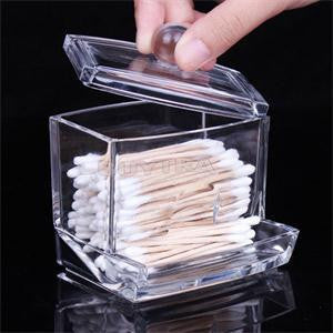 Online discount shop Australia - Clear Cotton Swabs Box Plastic Q-tip Holder Cotton Swabs Stick Storage Box Cosmetic Makeup Organizer Women's Powder Case 1PC