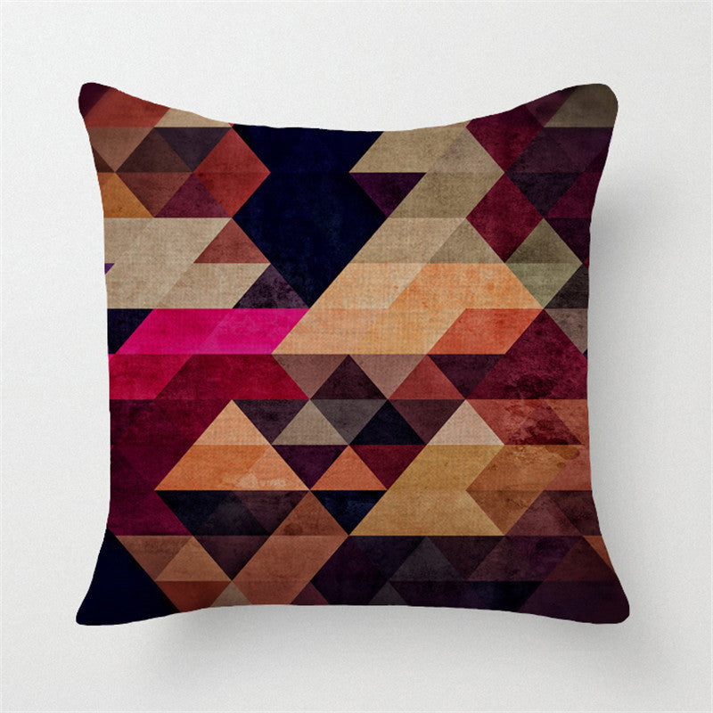Online discount shop Australia - European Cushion Home Sofa Car Throw Pillows Geometric Style Plaid Printed Signature Cotton Cushion Cushion