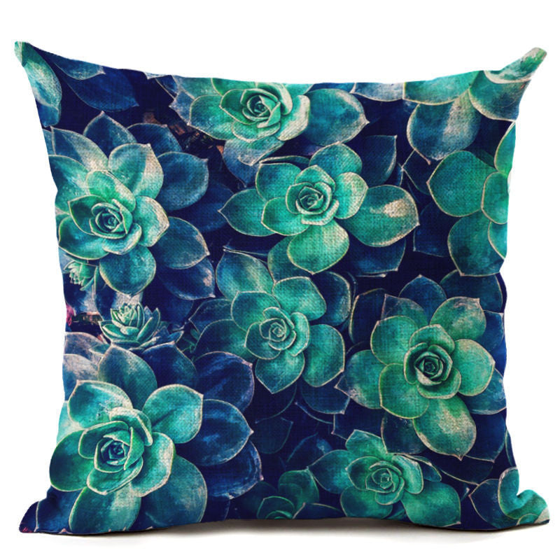 Online discount shop Australia - Green Tropical Plant Leave Birds Pillow Cover Colorful Flower Cushion Cover Car Sofa Home Decoration