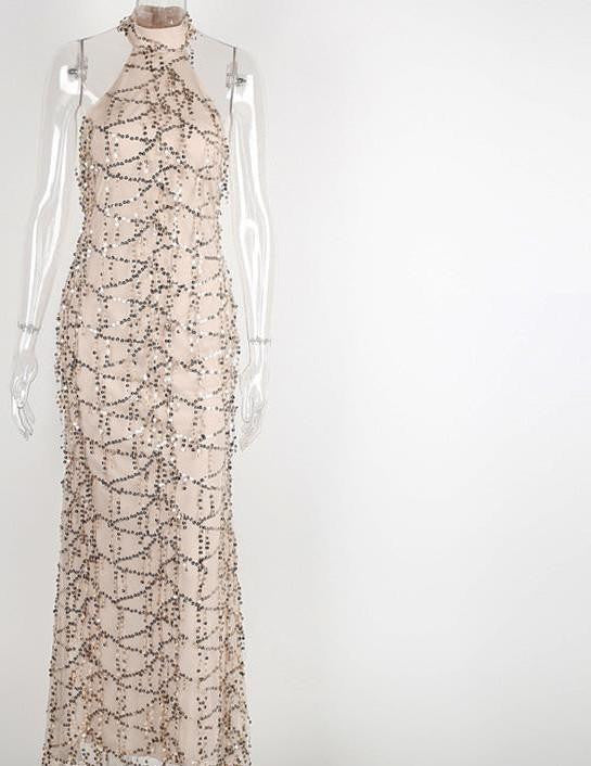 Simplee Apparel Elegant sequin tassel maxi mermaid dress Women evening party summer dress sexy mesh long dress vestidos