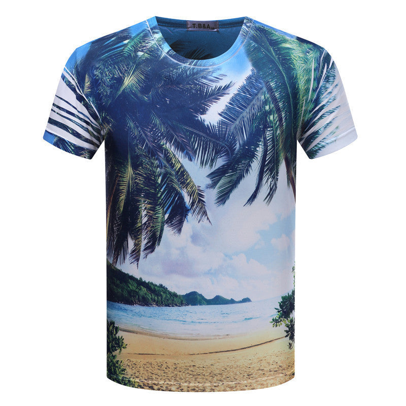 3D Computer Printing T-Shirt Men's T Shirt short sleeve O Neck Printed Shirts Fashion Knitted Tops Tees TX84-An-R1