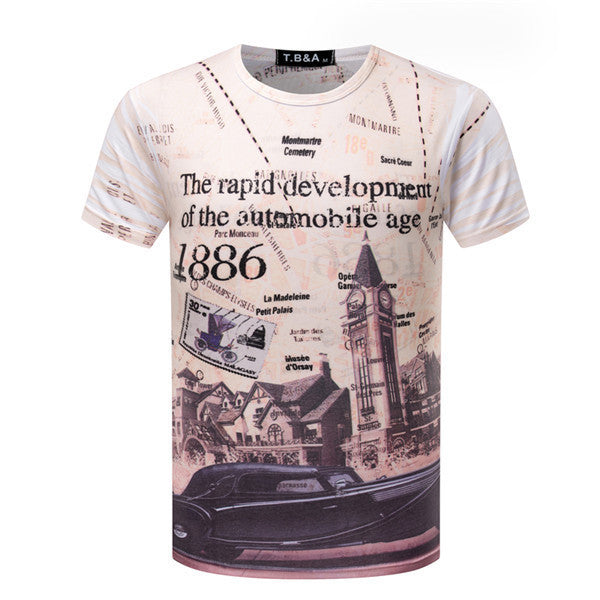 3D Computer Printing T-Shirt Men's T Shirt short sleeve O Neck Printed Shirts Fashion Knitted Tops Tees TX84-An-R1